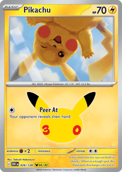 Pikachu z edície 30th Celebration, karta č.26