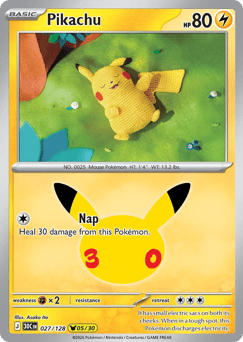 Pikachu z edície 30th Celebration, karta č.27