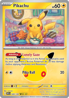 Pikachu z edície 30th Celebration, karta č.28