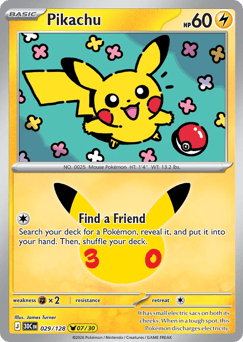 Pikachu z edície 30th Celebration, karta č.29