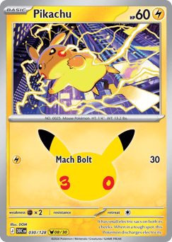 Pikachu z edície 30th Celebration, karta č.30