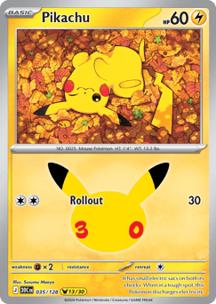 Pikachu z edície 30th Celebration, karta č.35