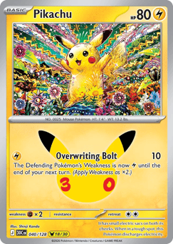 Pikachu z edície 30th Celebration, karta č.40