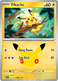Pikachu z edície 30th Celebration, karta č.41