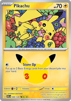 Pikachu z edície 30th Celebration, karta č.48