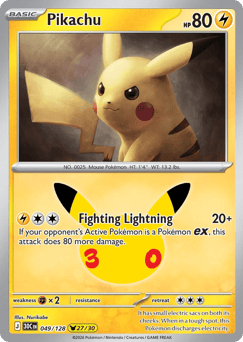 Pikachu z edície 30th Celebration, karta č.49