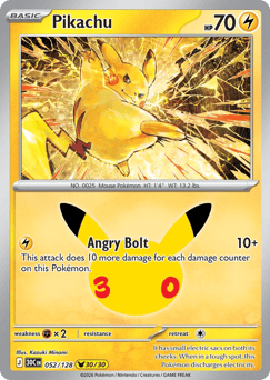 Pikachu z edície 30th Celebration, karta č.52