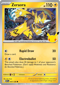 Zeraora z edície 30th Celebration, karta č.57