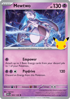 Mewtwo z edície 30th Celebration, karta č.63