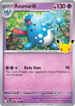 Azumarill z edície 30th Celebration, karta č.68