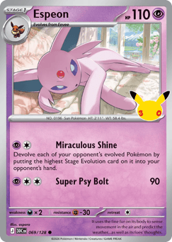Espeon z edície 30th Celebration, karta č.69