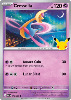 Cresselia z edície 30th Celebration, karta č.74