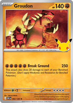Groudon z edície 30th Celebration, karta č.82