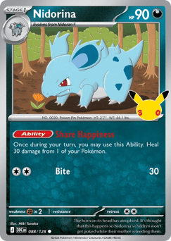 Nidorina z edície 30th Celebration, karta č.88