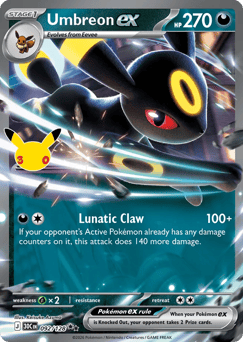 Umbreon ex z edície 30th Celebration, karta č.92