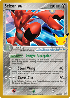 Scizor ex z edície 30th Celebration: Classic Collection, karta č.108