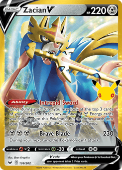 Zacian V z edície 30th Celebration: Classic Collection, karta č.138