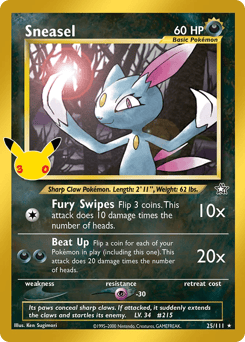 Sneasel z edície 30th Celebration: Classic Collection, karta č.25