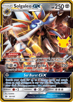 Solgaleo-GX z edície 30th Celebration: Classic Collection, karta č.89