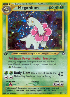 Meganium z edície Neo Genesis, karta č.10