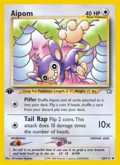Aipom z edície Neo Genesis, karta č.26