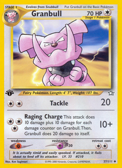 Granbull z edície Neo Genesis, karta č.37