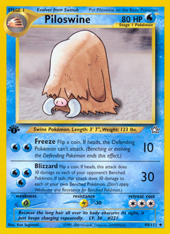 Piloswine z edície Neo Genesis, karta č.44
