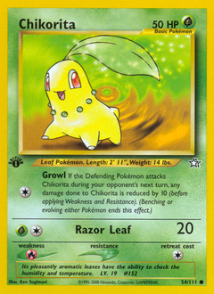Chikorita z edície Neo Genesis, karta č.54