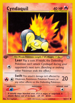 Cyndaquil z edície Neo Genesis, karta č.56