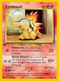 Cyndaquil z edície Neo Genesis, karta č.57