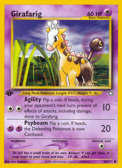 Girafarig z edície Neo Genesis, karta č.58