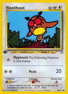 Hoothoot z edície Neo Genesis, karta č.60