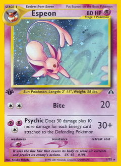 Espeon z edície Neo Discovery, karta č.1