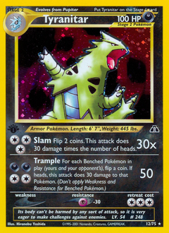 Tyranitar z edície Neo Discovery, karta č.12
