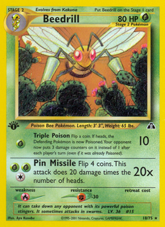 Beedrill z edície Neo Discovery, karta č.18