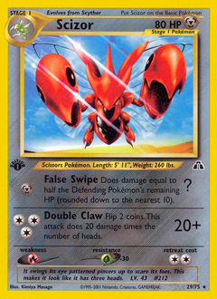 Scizor z edície Neo Discovery, karta č.29
