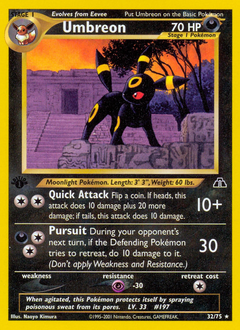 Umbreon z edície Neo Discovery, karta č.32