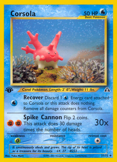 Corsola z edície Neo Discovery, karta č.37