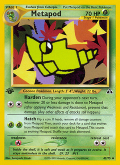 Metapod z edície Neo Discovery, karta č.42