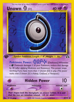 Unown [D] z edície Neo Discovery, karta č.47