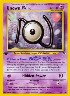 Unown [N] z edície Neo Discovery, karta č.50