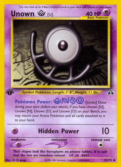 Unown [U] z edície Neo Discovery, karta č.51