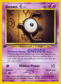 Unown [E] z edície Neo Discovery, karta č.67