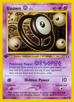 Unown [O] z edície Neo Discovery, karta č.69