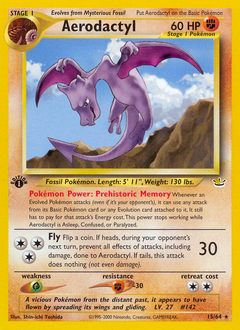 Aerodactyl z edície Neo Revelation, karta č.15