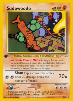 Sudowoodo z edície Neo Revelation, karta č.26