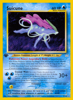 Suicune z edície Neo Revelation, karta č.27