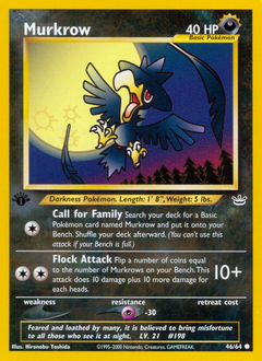 Murkrow z edície Neo Revelation, karta č.46