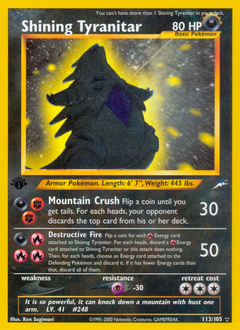 Shining Tyranitar z edície Neo Destiny, karta č.113