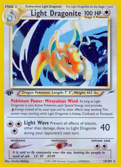 Light Dragonite z edície Neo Destiny, karta č.14
